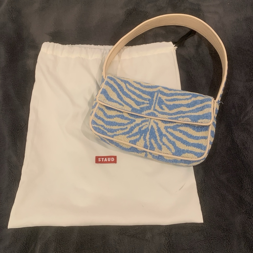 Staud Blue and Cream Women's Bag